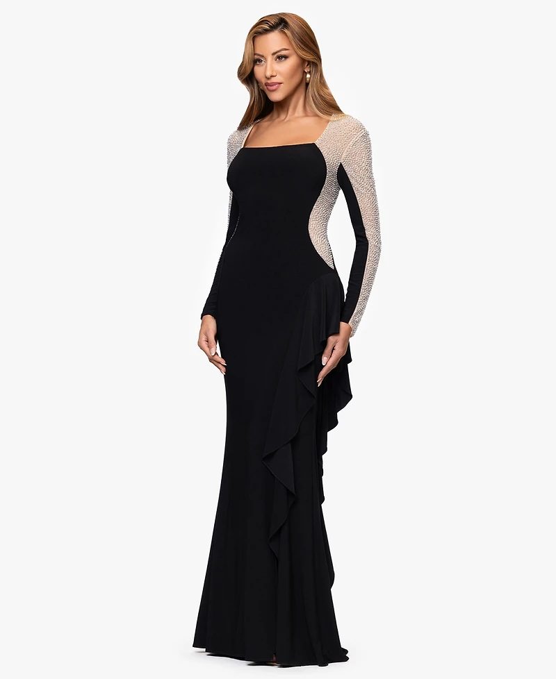 Xscape Women's Square Neck Long Dress