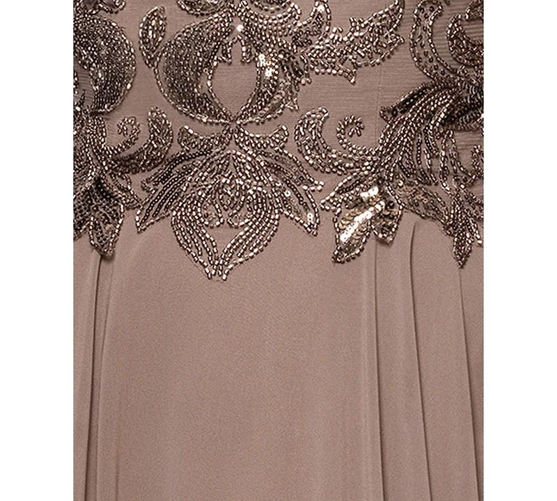 Xscape Women's Boat Neck Beaded Dress