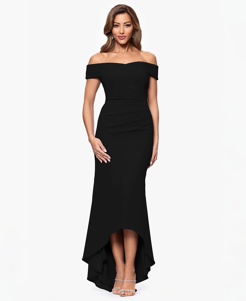 Xscape Women's Off The Shoulder High Low Dress