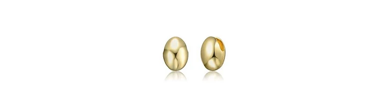 Rachel Glauber White Gold Plated or 14K Puffy Button Stud Earrings