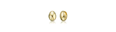 Rachel Glauber White Gold Plated or 14K Puffy Button Stud Earrings