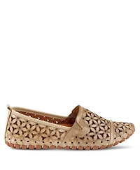 Spring Step Flowerflow Laser-Cut Leather Loafer with Floral Detailing and Flexible Sole