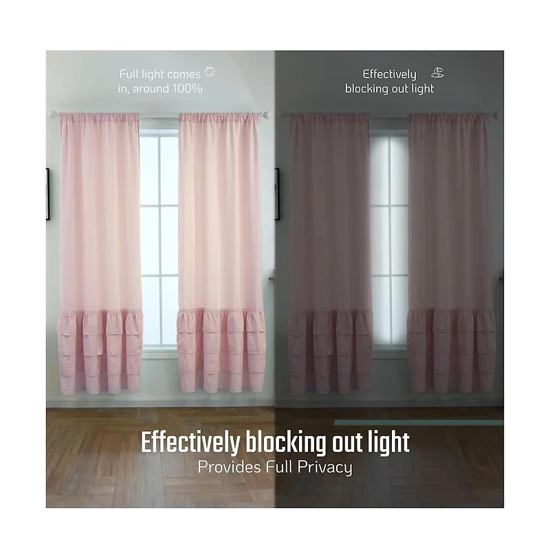 Shadisfy Pink Light Filtering Curtains Soft Microfiber Fabric Window Drapes, Thermal Insulated Grommet for Bedroom(42" W X 84" H, 2 Panels)