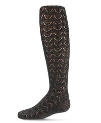 Memoi Little Girls Infant Shimmer Pointelle Cotton Tights