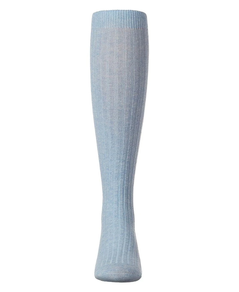 Memoi Girls Ribbed Cotton Blend Knee High Sock