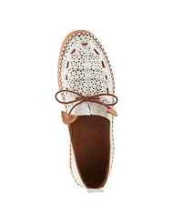 Spring Step Berna-perf Leather Perforated Slip-On Flats with Elastic Laces