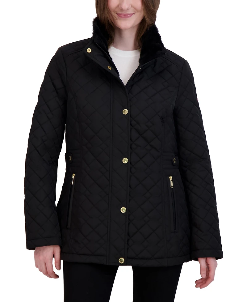 Laundry By Shelli Segal Women's Quilted Hooded Coat