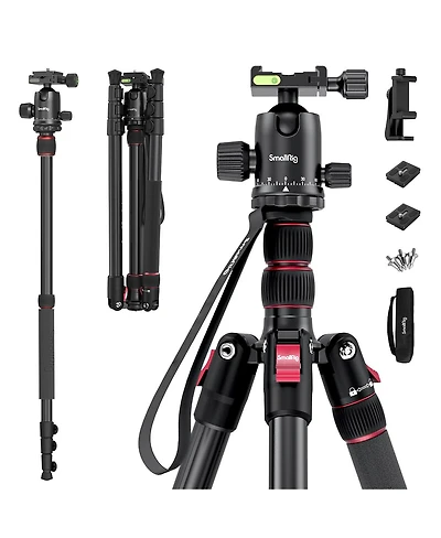SmallRig Ct-20 4-Section Aluminum Tripod/Monopod with Ball Head, Black