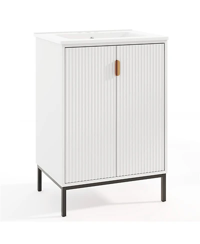 Slickblue Bathroom Cabinet with Sink Combo Space Saving Vanity Unit with Storage