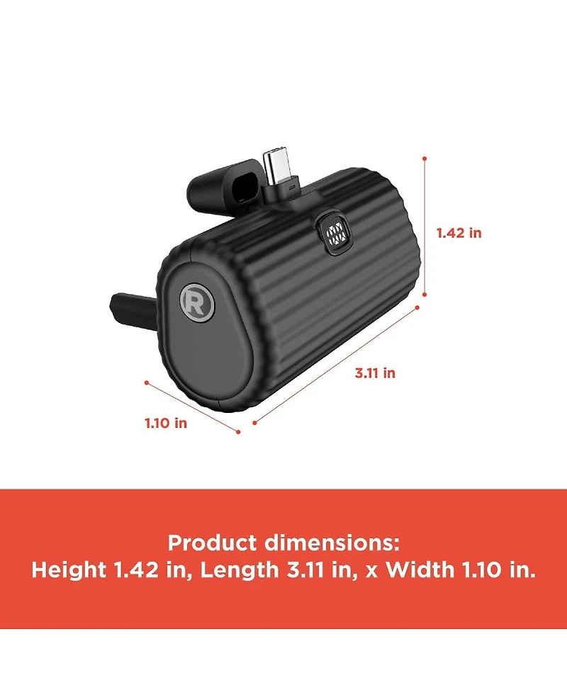 RadioShack Portable Battery Powerbank Charger 5000 Mah Compatible with Type-c Devices Led Panel for Charge Level 2309282