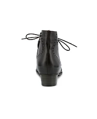 Azura Spring Step Heroic Colorblock Leather Bootie with Brogue Detailing and Inside Zipper