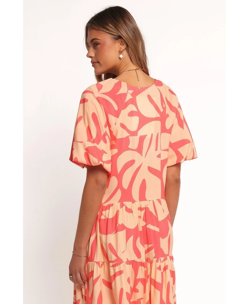 Petal and Pup Women's Corinna Mini Dress - Coral Print