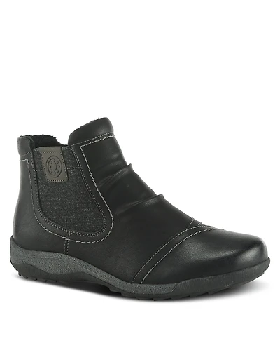Spring Step Atella Low Profile Bootie with Elastic Gore, Inside Zipper, and Cushioned Insole