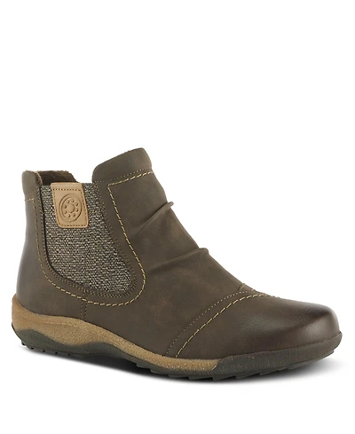 Spring Step Atella Low Profile Bootie with Elastic Gore, Inside Zipper, and Cushioned Insole