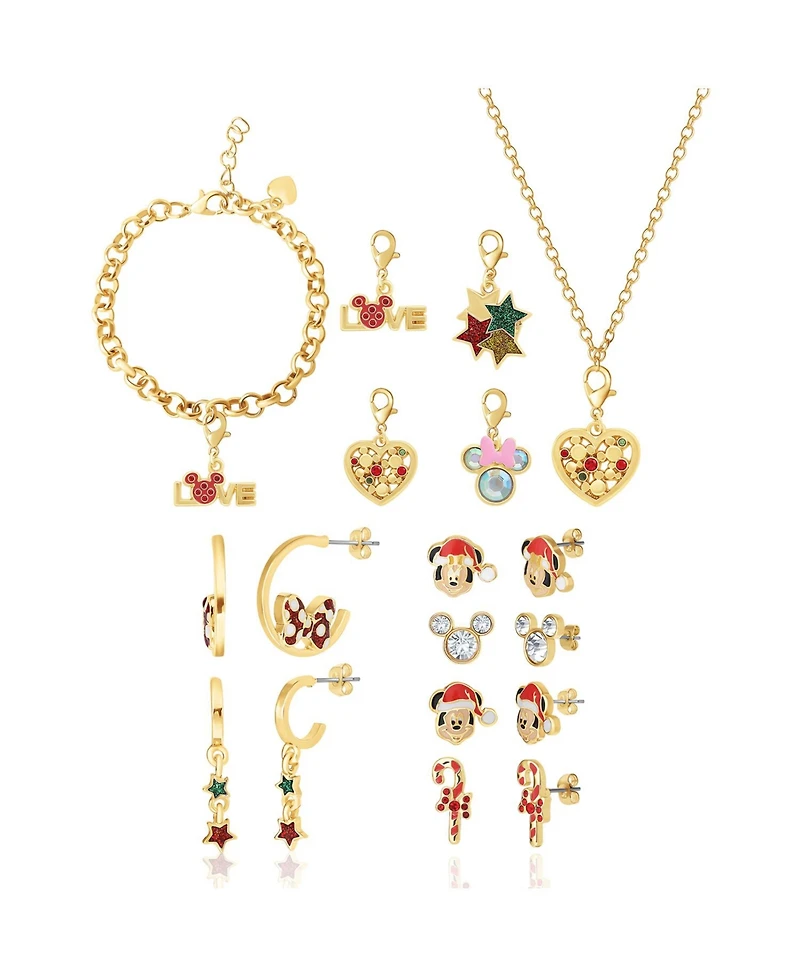 Disney Mickey and Minnie Mouse Love & Friendship Advent Charm Jewelry Set