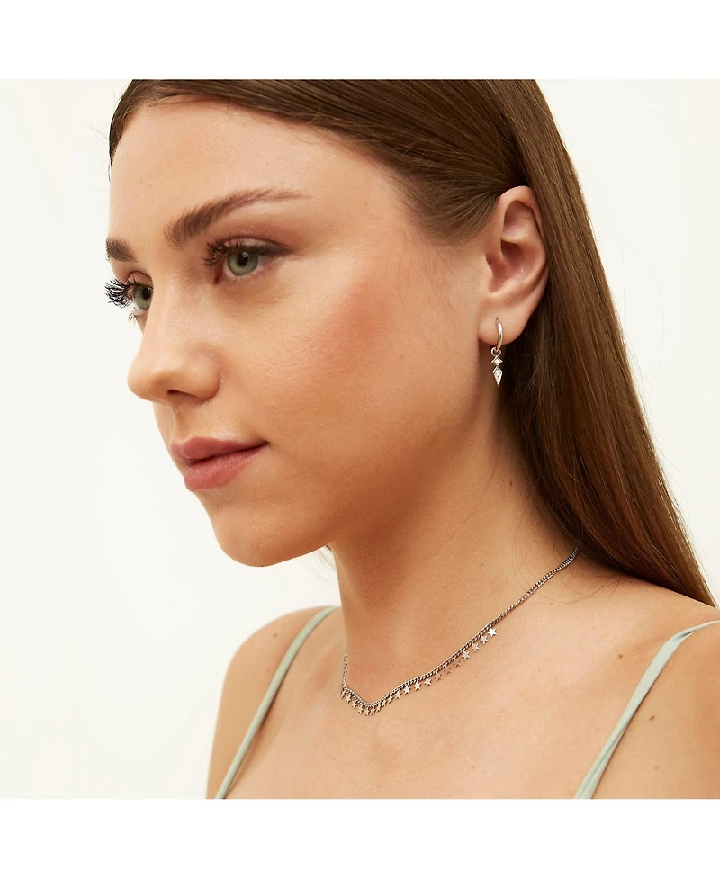 Spero London Multiple Star Sterling Silver Station Necklace