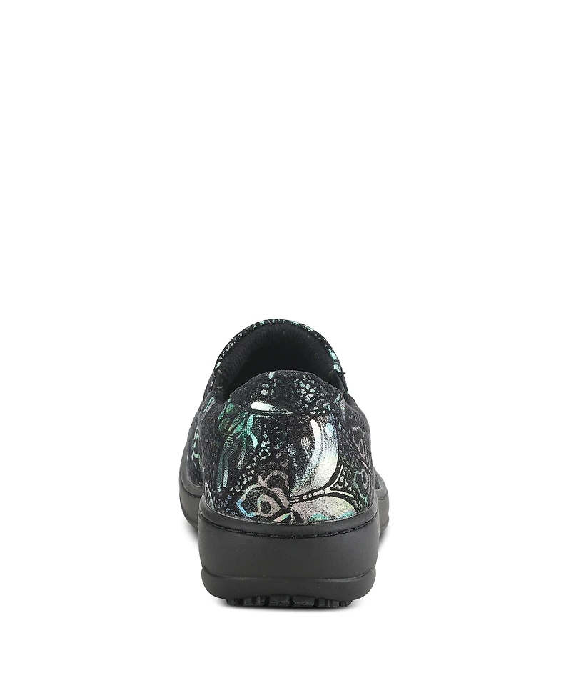Spring Step Professional Winfrey-Flutter Printed Slip-On Shoe with Removable Insole and Skid-Resistant Sole