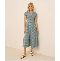 Pact Women's Organic Cotton Relaxed Slub Henley Market Dress