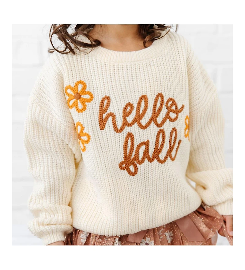 Sweet Wink Toddler Girls Hello Fall Knit Sweater