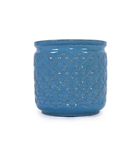 Chic Crate Modern Ceramic Planter Pots Set of 3 Versatile Indoor/Outdoor Flowerpots with Drainage Holes