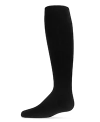 Memoi Girls Flocked Bow Backseam Opaque Tights