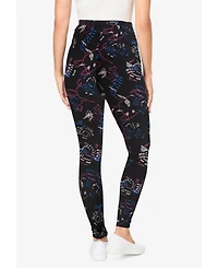 Woman Within Plus Tall Stretch Cotton Printed Pocket Legging
