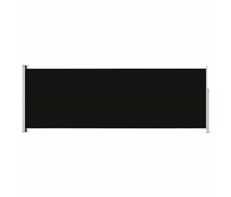 vidaXL Side Awning Black Polyester with Pu coating, powder-coated steel