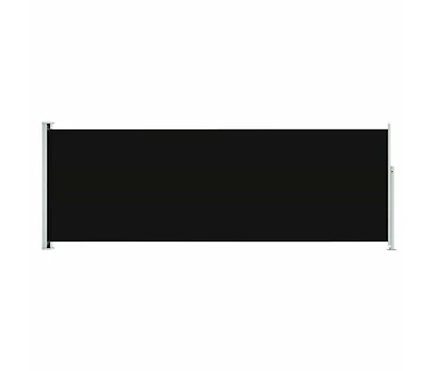 vidaXL Side Awning Black Polyester with Pu coating, powder-coated steel