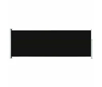 vidaXL Side Awning Black Polyester with Pu coating, powder-coated steel