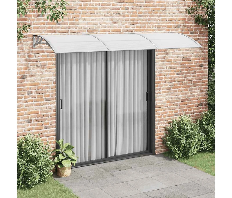 Door Canopy Grey Polycarbonate, Abs, Aluminum 118.1 x 29.5 in