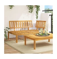 vidaXL Pallet Sofa Natural Wood Solid Acacia Wood Medium Modular