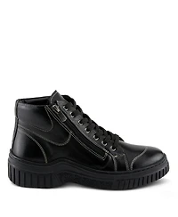 Spring Step Loeva Leather High-Top Sneaker Boot with Removable Insole and Zipper Access
