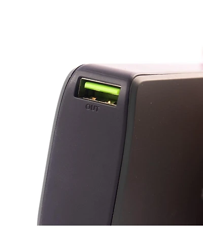 RadioShack Portable Slim Charger 20,000 mAh 74 Wh Gray With Led Display On Charge Level Usb A and Usb C Out QC3.0 and Usb C In Black 2309278