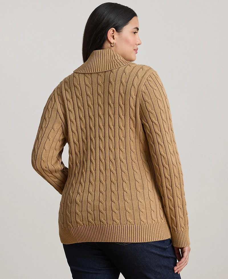 Lauren Ralph Plus Long-Sleeve Buckled Sweater