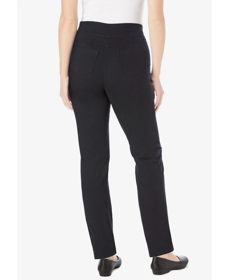 Woman Within Women's Flex-Fit Pull-On Straight-Leg Denim Jean