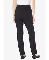 Woman Within Women's Flex-Fit Pull-On Straight-Leg Denim Jean