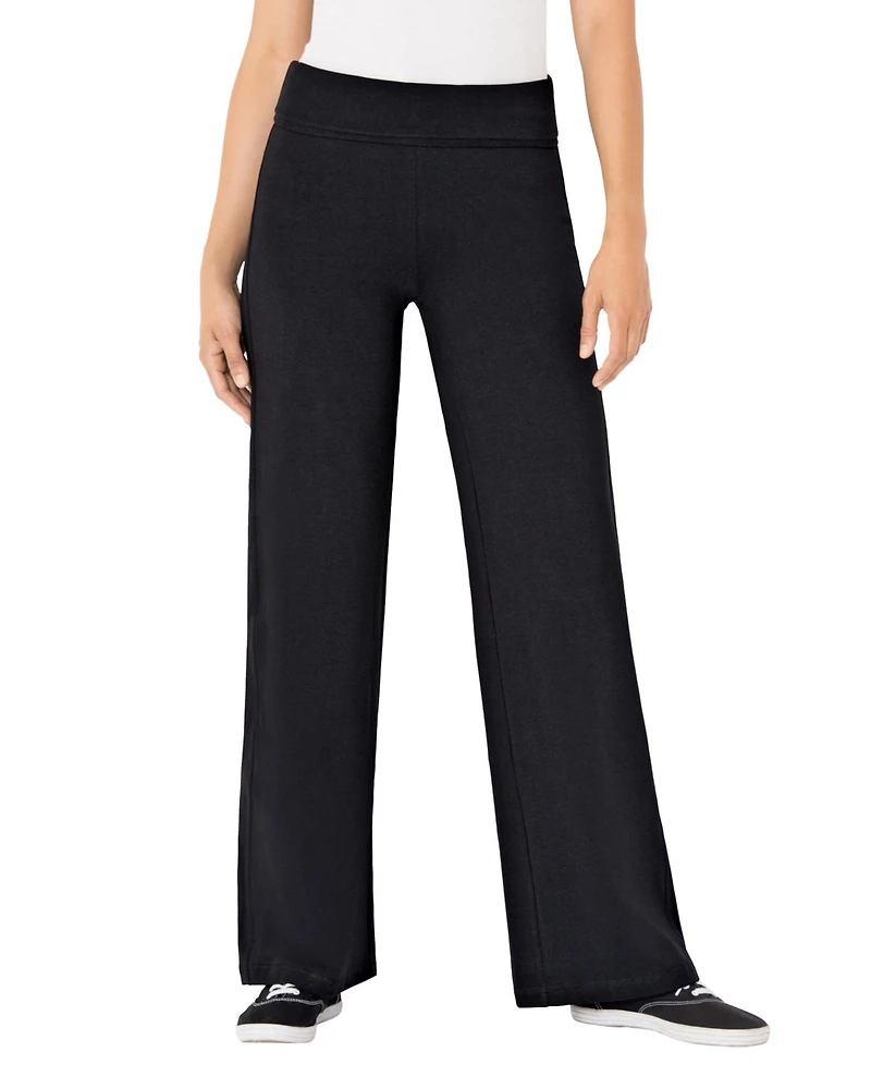 Woman Within Plus Tall Stretch Cotton Wide-Leg Legging