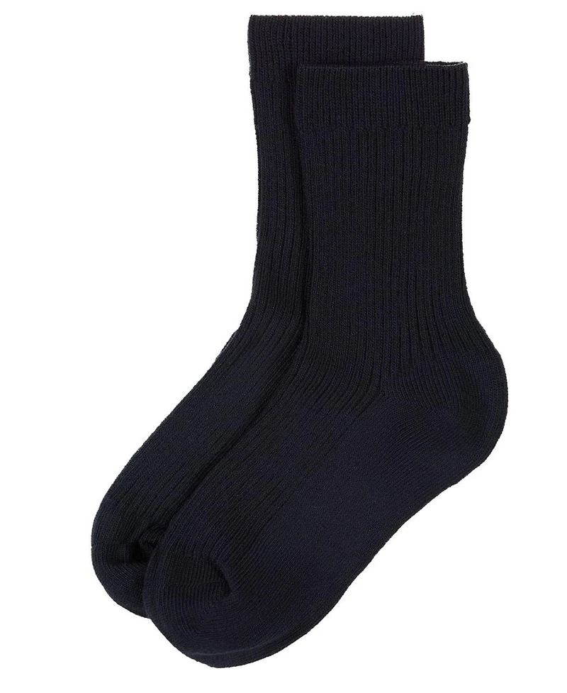 Memoi Kids Unisex Ribbed Cotton Rich Crew Socks