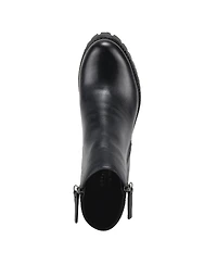 Azura Spring Step Dealey Leather Booties with Double Zippers and Lug Platform Sole