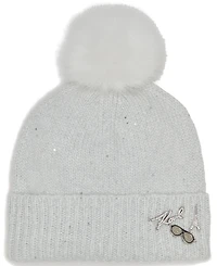 Karl Lagerfeld Paris Women's 2-Piece Karl Jumble Muffler And Sequin Knit Beanie Gift Set