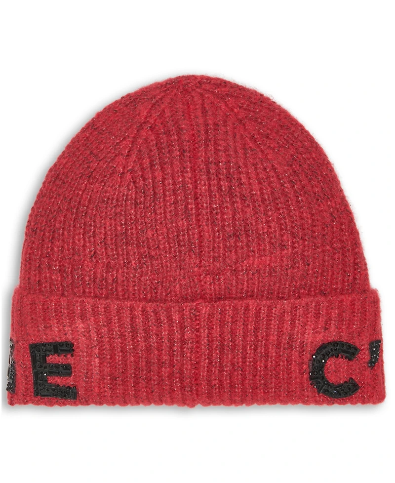 Karl Lagerfeld Paris Women's C'Est La Vie Patch Detail Beanie