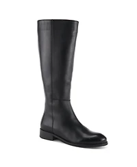 Azura Spring Step Hightail Knee-High Leather Boot with Calf Elastic Gore and Low Stacked Heel