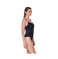 Gottex Womens Mademoiselle V Neck Ruched One Piece