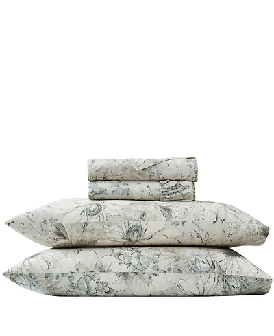 Southshore Fine Linens Skye Floral Extra Deep Pocket 300- Thread Count 4-Pc. Sheet Set