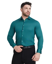 Perry Ellis Solid Sateen Slim Fit Dress Shirt