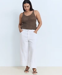 Mango Women's Straps Crochet Top