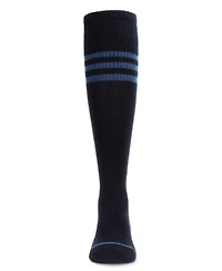 Memoi Big Girls Thin Ribbed Sport Stripe Cotton Blend Knee High Socks