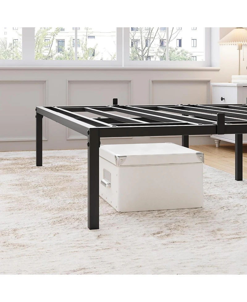 Inch Bed Frame No Box Spring Needed, Heavy Duty Metal Platform Bed Frame Size for Bedroom Easy Assembly, Noise Free, Black
