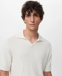 Mango Men's Cotton Knitted Polo Shirt