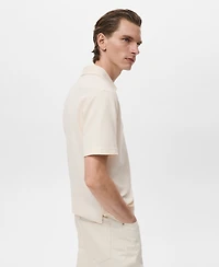 Mango Men's Regular-Fit Textured Polo Shirt
